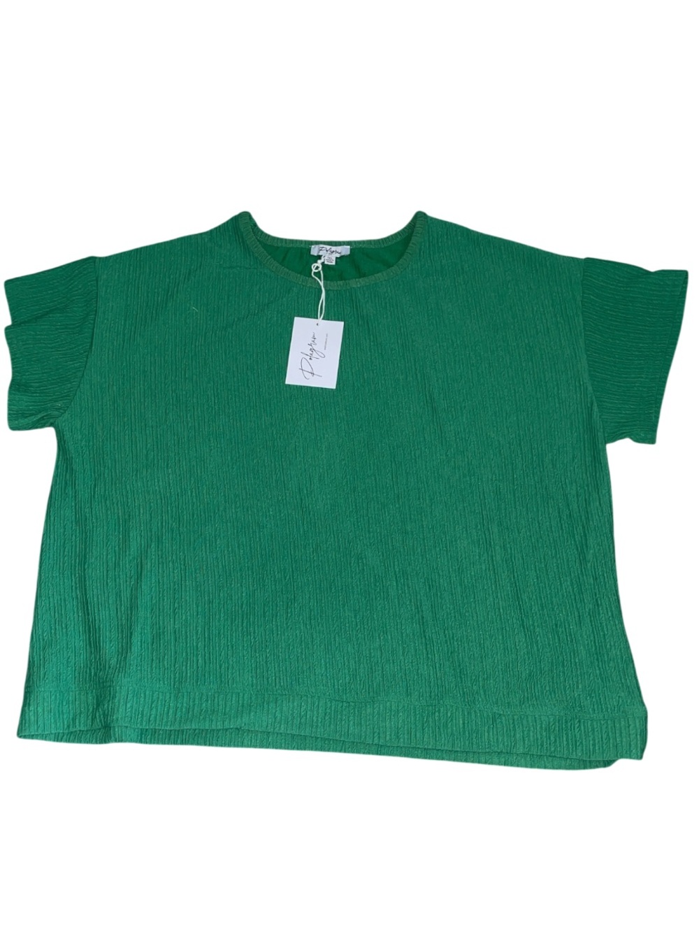 Polagram Ribbed Knit Top in Kelly Green